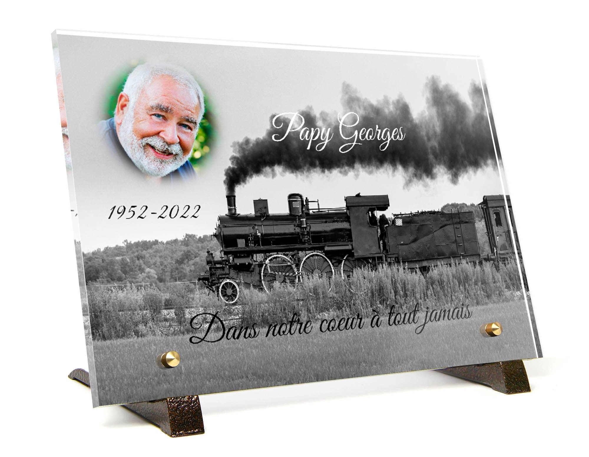 Plaque métal train ancien a vapeur 30 X 20 CM Plaque métal train ancien a vapeur 30 X 20 CM