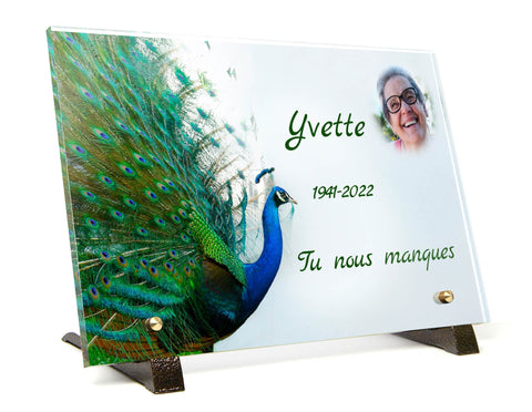 Plaque funeraire Paon