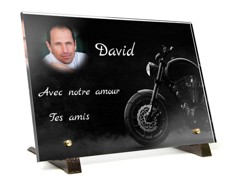 Plaque funeraire Moto