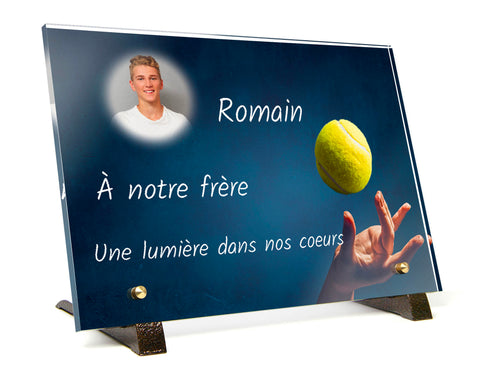 Plaque Funéraire Plexiglas Tennis