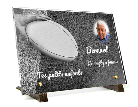 Plaque Funéraire Plexiglas Rugby